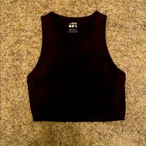 black/gray workout top